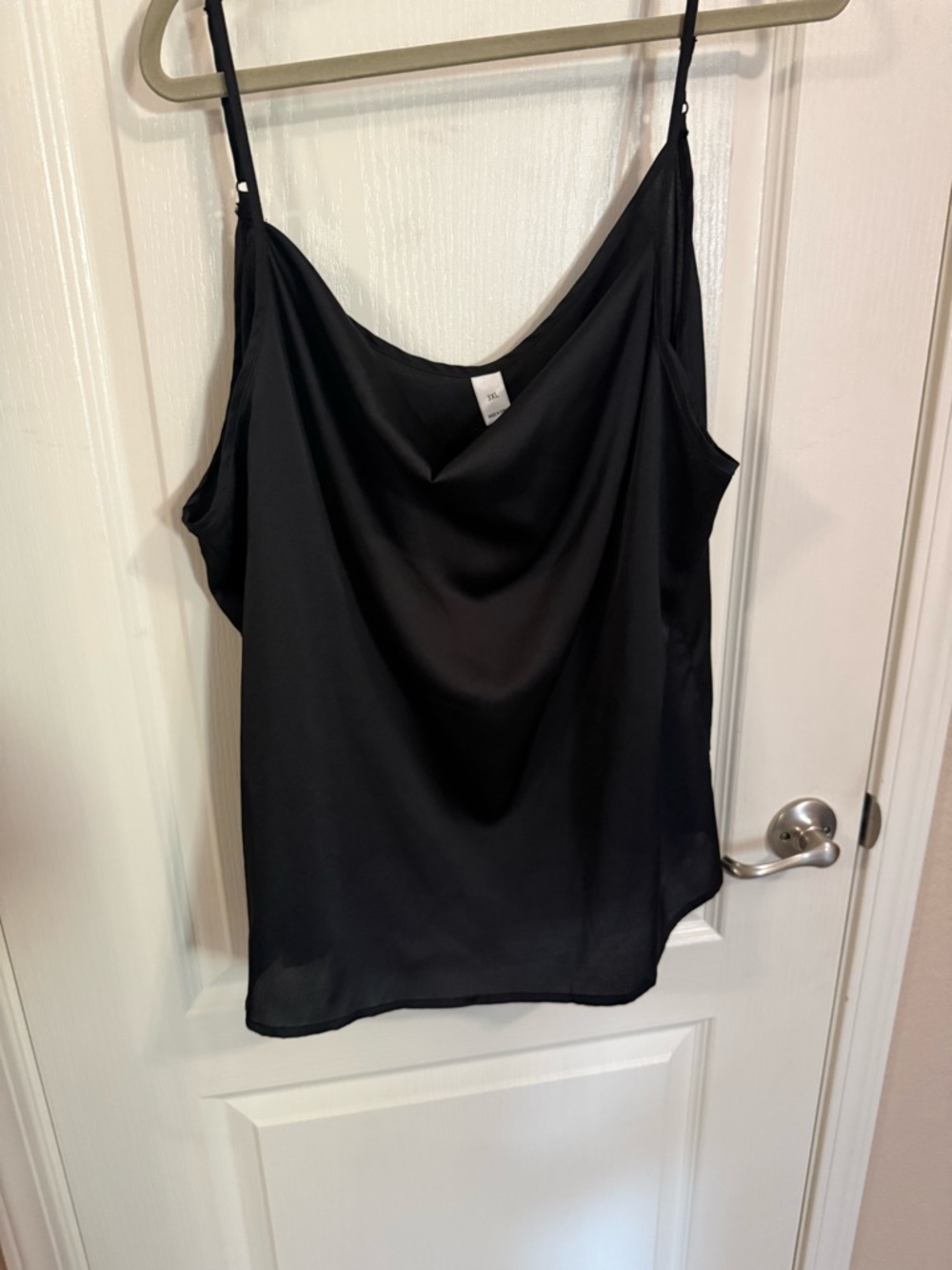 Black Satin Cowl Neck Camisole - Women